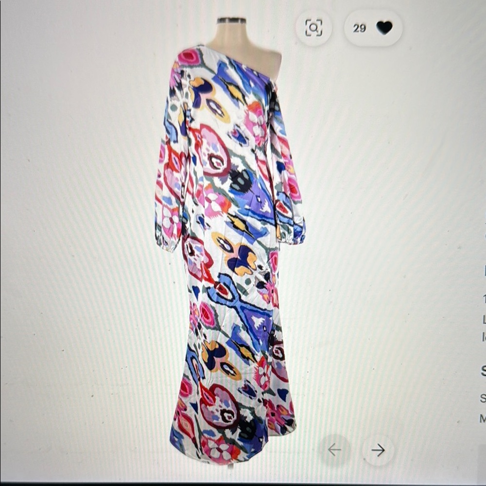 Colorful Abstract Print One-Shoulder Dress